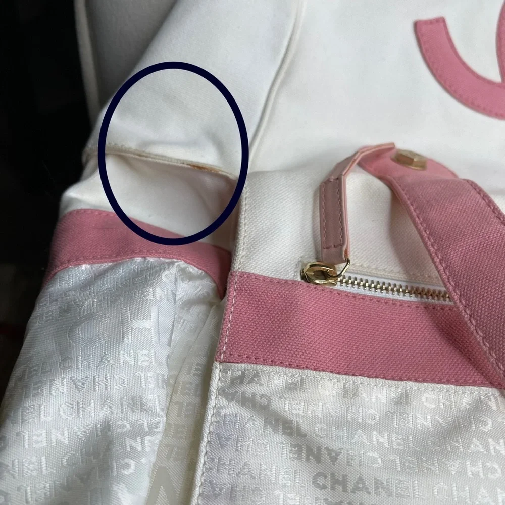 Authentic Chanel CC Marshmallow Handbag purse Bag Mini Tote White Pink - Picture 13 of 15